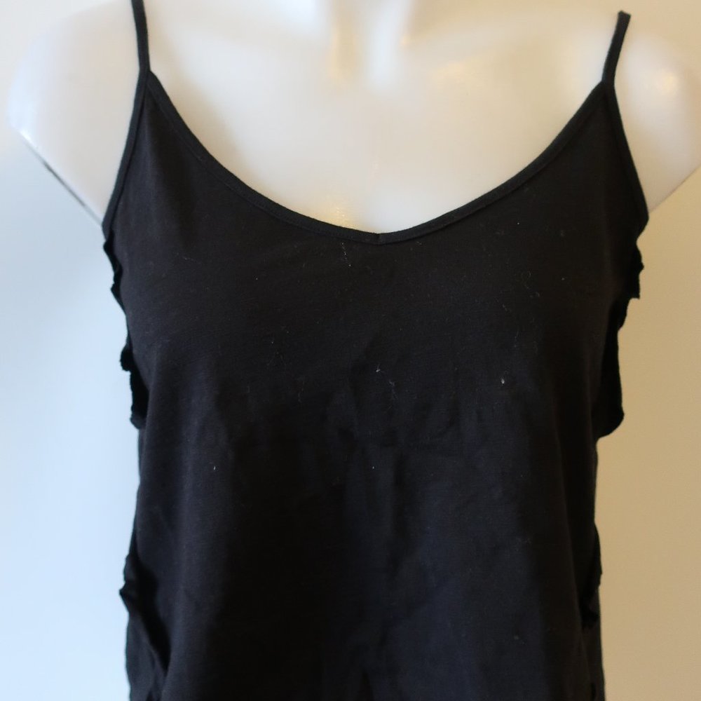 ROI BLACK ADJUSTABLE BACK TIE STRAP TANK TOP XS *